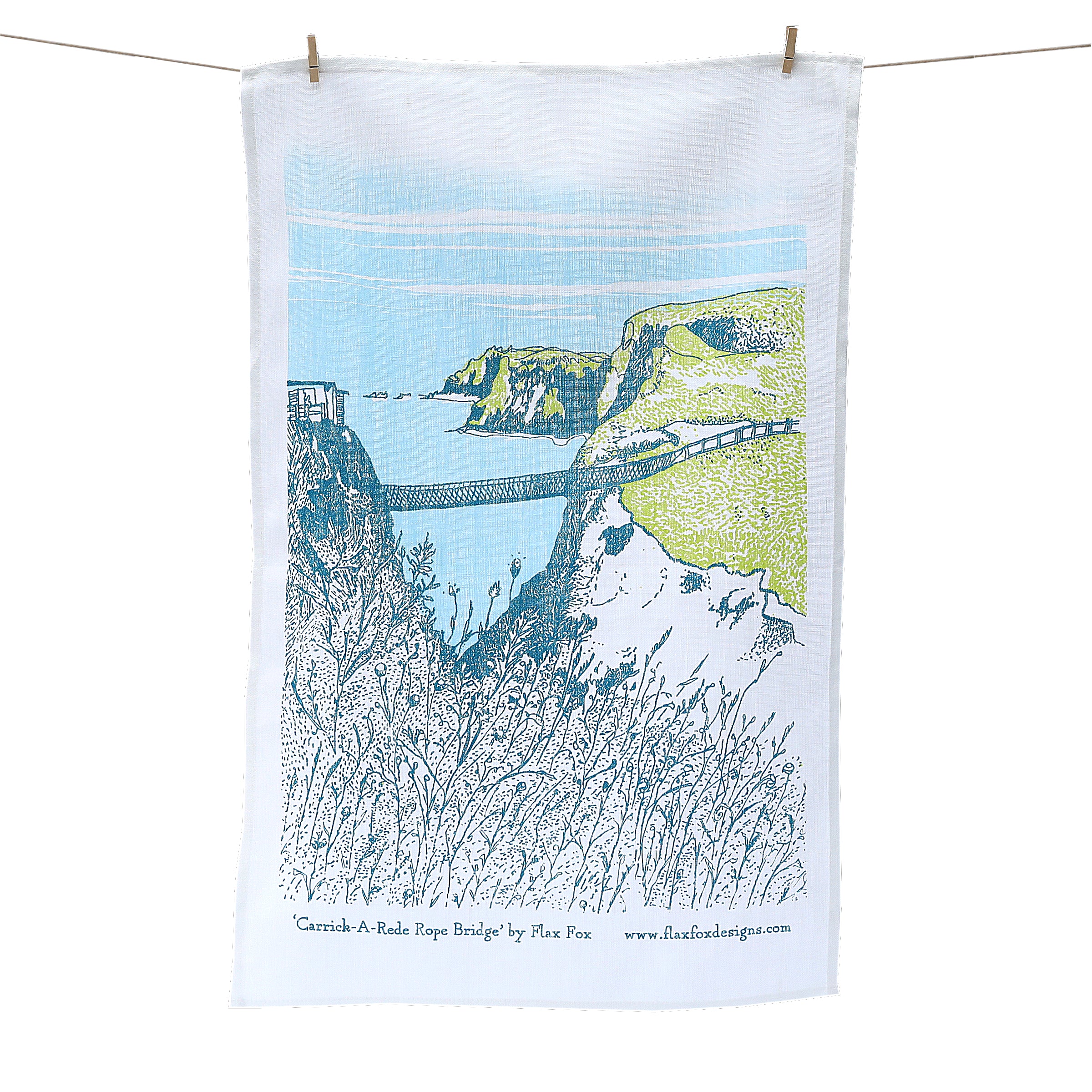 Illustrated Tea Towels Of Irish Landmarks From Flax Fox Designs   FFD Tea Towels Stack Shot 1 1000 Zoom 